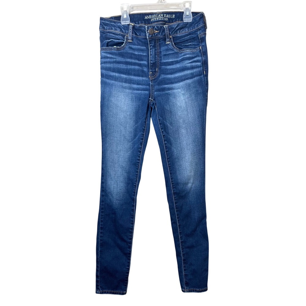 American Eagle Hi-Rise Jegging Size 8 Dark Wash Super Super Stretch Skinny Jeans